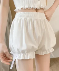 Alternative view of Women’s Lace Satin Ruffle Bloomers - Anti-Exposure Safety Short Panties