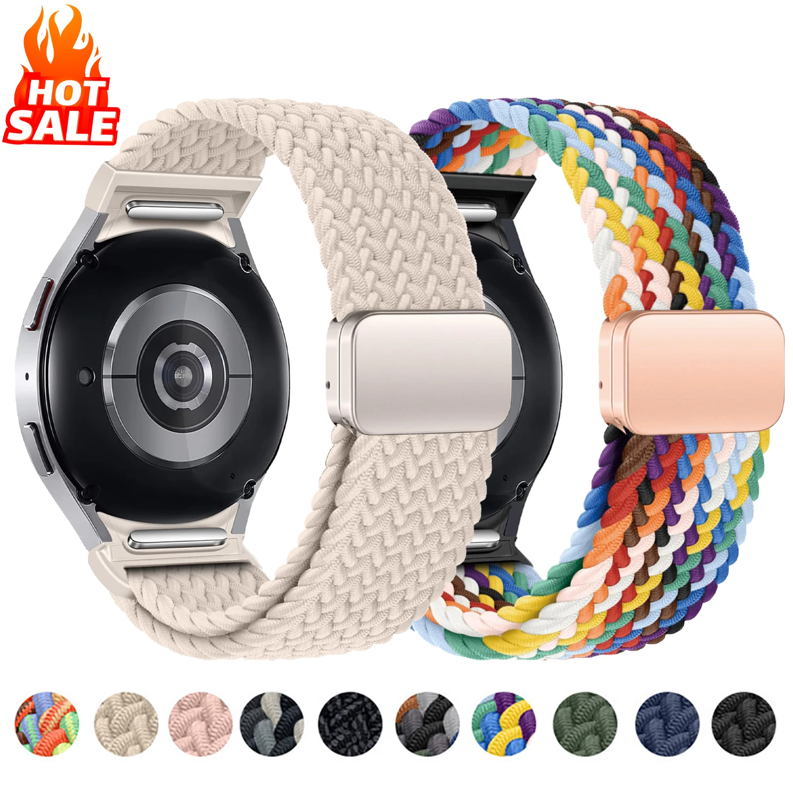 Braided Magnetic Band with Secure Closure for Samsung Galaxy Watch 4/5/6/7