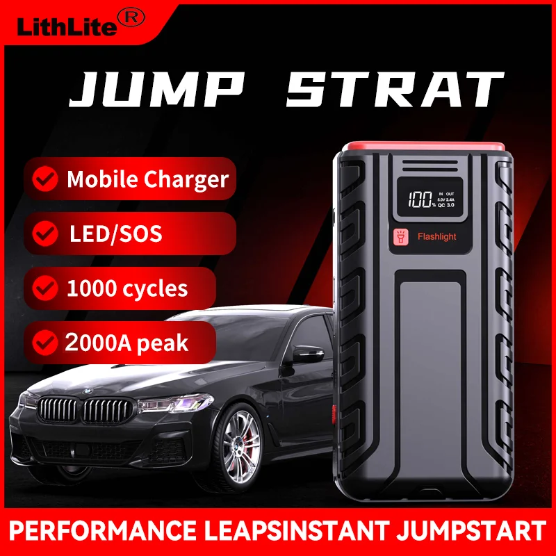 12V Car Jump Starter 2000A 1600A 1200A 1000A 800A Power Bank Potable Battery 20000mAh 18000mAh 10400mAh Car Start Power Supply