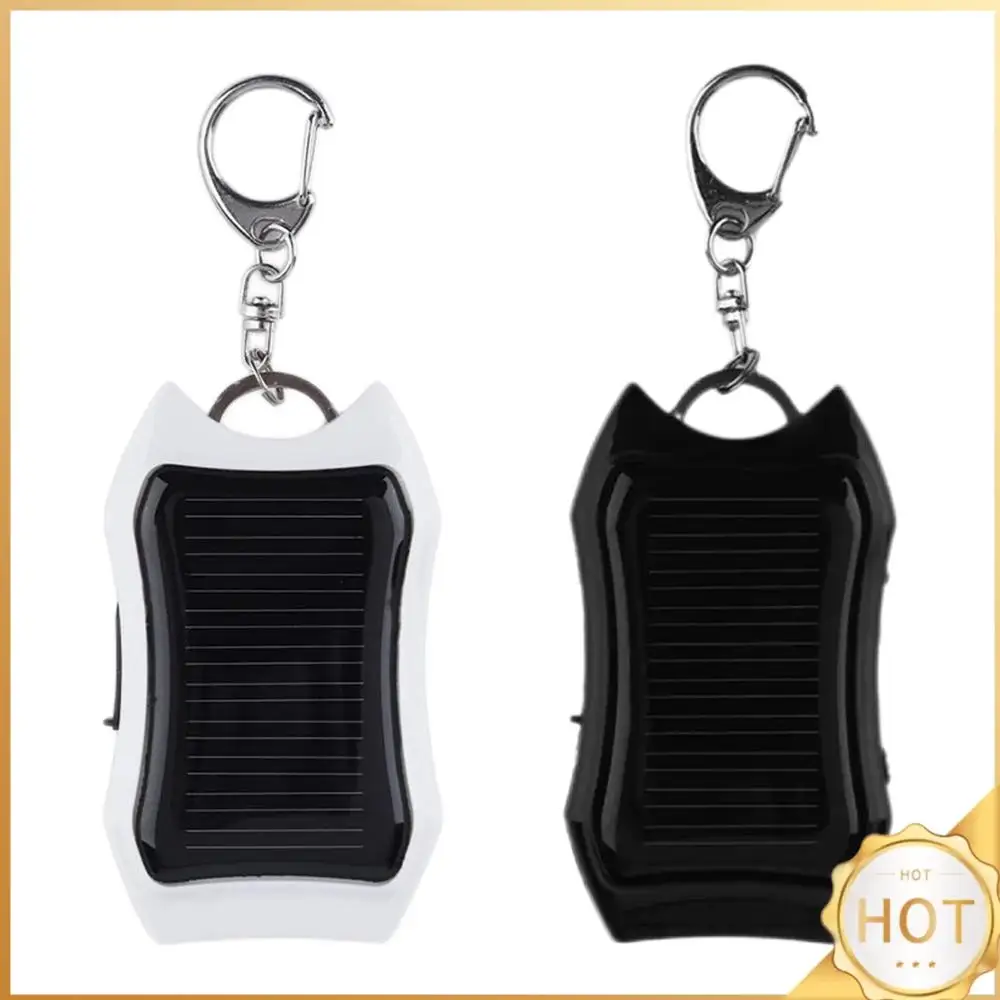 Solar Power Bank Keychain Charger with LED Light, 950mAh Capacity for On-the-Go Charging