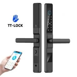 Alternative view of Smart Lock with Fingerprint and Digital Code - Waterproof Sliding Door Lock with RFID and Alexa Compatibility