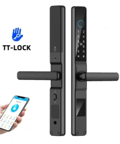 Alternative view of Smart Lock - Waterproof Sliding Door Lock with Fingerprint, Digital Code, RFID, and Alexa Compatibility