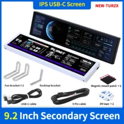 IPS USB Secondary Monitor with 1920x462 Resolution and Type-C Connection for Enhanced Productivity