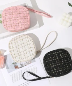 Simple Mini Makeup Storage Bag Ladies Portable Lipstick Key Coin Data Line Organizer Pouch Girl Sanitary Napkins Tote Bag