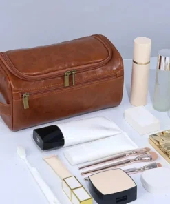 Alternative view of Leather Toiletry Bag - Large Dopp Kit for Travel and Cosmetics