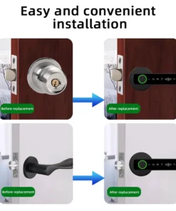 Alternative view of RAYKUBE Fingerprint Digital Door Lock - Smart Access with Password and Key Options
