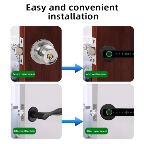 Alternative view of RAYKUBE Fingerprint Digital Door Lock - Smart Access with Password and Key Options