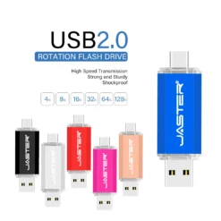 OTG USB Flash Drive - 128GB Capacity, Type C & Micro USB for Universal Use