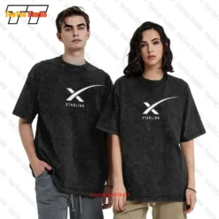 Starlink SpaceX Oversized Short Sleeve Tee with Graphic for Casual Wear