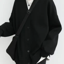 Alternative view of Korean Autumn Winter Women's V-neck Sweatshirt Casual Loose Thick Warm Coat for Office Ladies