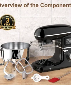 Alternative view of Commercial 6.5L Stand Mixer, 1500W with Stainless Steel Bowl and 6-Speed Smart Display