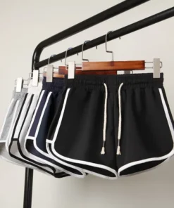 Women yoga Shorts Summer outer wear mid-waist casual loose straight pants lady stylish thin breathable wide leg gym short pants