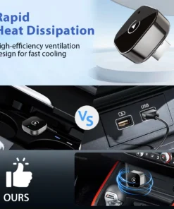 Alternative view of XUDA 2in1 Wireless CarPlay Adapter Android Auto AI Smart Box Car Intelligent Systems For VW Toyota Nissan Honda Ford Benz