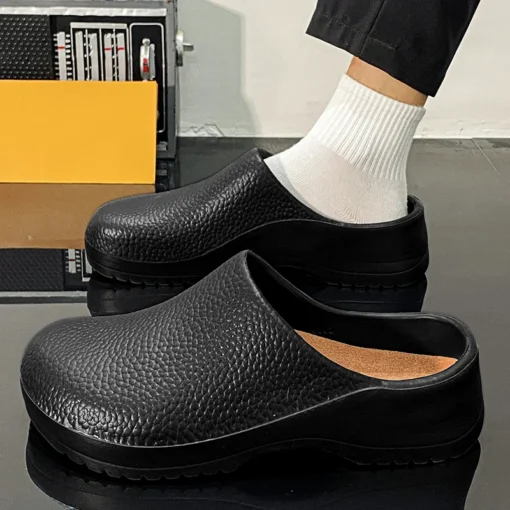 Non-Slip Oil-Resistant Chef Shoes for Hotel Kitchen - Casual Flat Work Footwear, Breathable Comfort, Plus Size 47 - Image 3