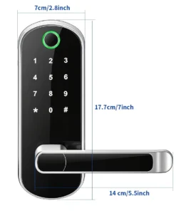 Alternative view of Smart Fingerprint Digital Door Lock with WiFi and Touchscreen, IP67 Waterproof, Includes 2 IC Cards