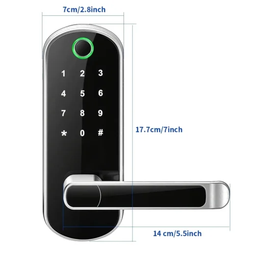 Alternative view of Smart Fingerprint Door Lock – Keyless With App Control, Touchscreen, NFC, and Waterproof Design