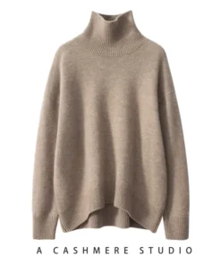 2024 Autumn and Winter New Thick Cashmere Sweater Women High Neck Pullover Sweater Warm Loose Knitted Base Sweater Jacket Tops