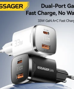 Alternative view of Essager 33W GaN USB C Charger Digital Display PD Fast Charging For iPhone 16 15 14 Max Pro iPad For Xiaomi Poco Samsung Charger