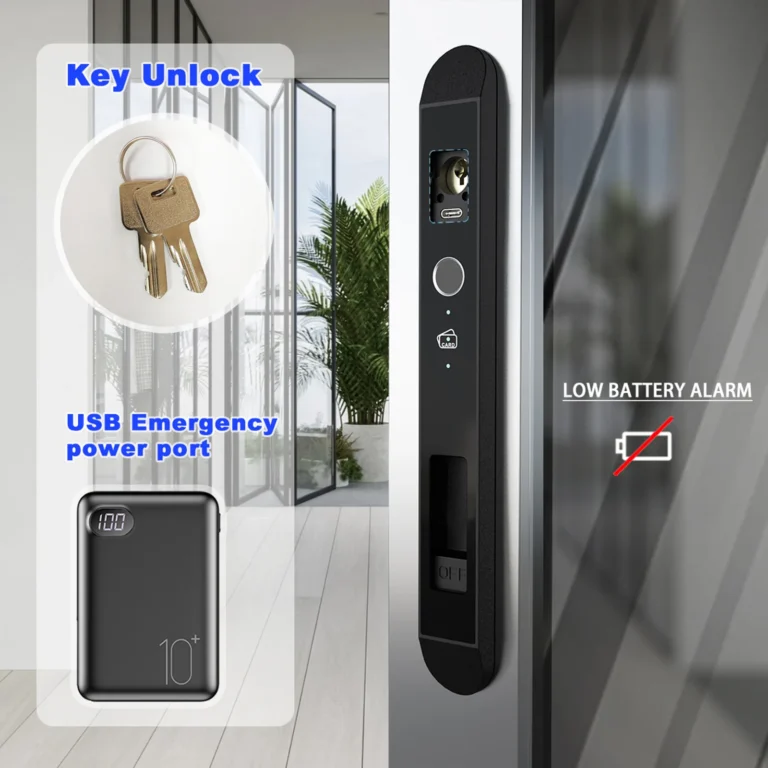 WINFREE Smart Fingerprint Sliding Door Lock with Tuya Bluetooth and Voice Control - Image 5
