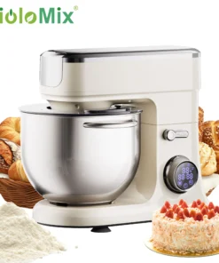 BioloMix 7L Stand Mixer with 1200W Motor, Dough Hook, Whisk, Beater, and Meat Grinder