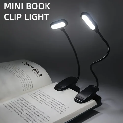 Mini Book Clip Light Battery Powered Book Light Eye Protection Reading Lamp Portable Small Desk Lamp for Bedroom Study Readers