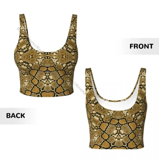 Women's Running Vest with Snake Leather Design for Fitness Activities - Image 4