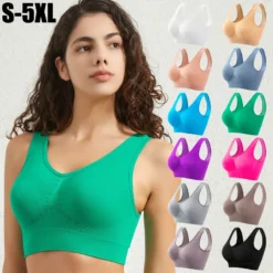 Seamless Push-Up Sports Bra with Non-wire Design and Breathable Fabric for Women S-5XL