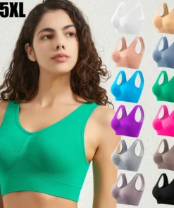 Women's S-5XL Seamless Bra Push-Up Sports Bra Non-wire Crop Tops Solid Color Sexy Lingerie No Pads Breathable Female Brassiere