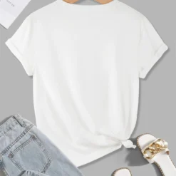 Alternative view of Short Sleeve T-Shirt with O-Neck Design for Women, Casual and Comfortable Summer Top