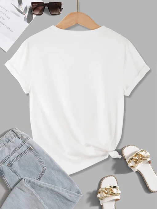 Short Sleeve T-Shirt with O-Neck Design for Women, Casual and Comfortable Summer Top - Image 2