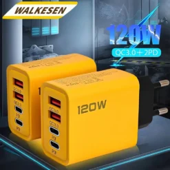 120W 4-Port USB Type C Wall Adapter with Fast Charging for Phones and Tablets