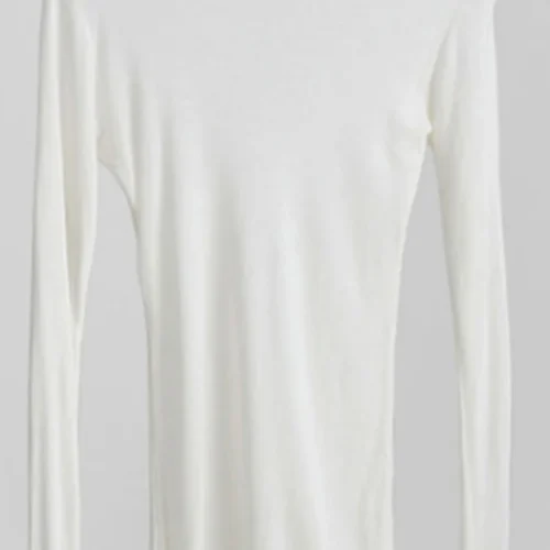 Alternative view of High Quality Plain T Shirt Women Elastic Basic T-shirts Female Casual Tops Long Sleeve Sexy Thin T-shirt see through