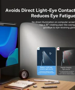 Alternative view of Baseus Screen Light Desk Lamp Computer Light Screen Hanging Light New Table Lamp LCD Monitor Laptop Light USB Study Read Lamp