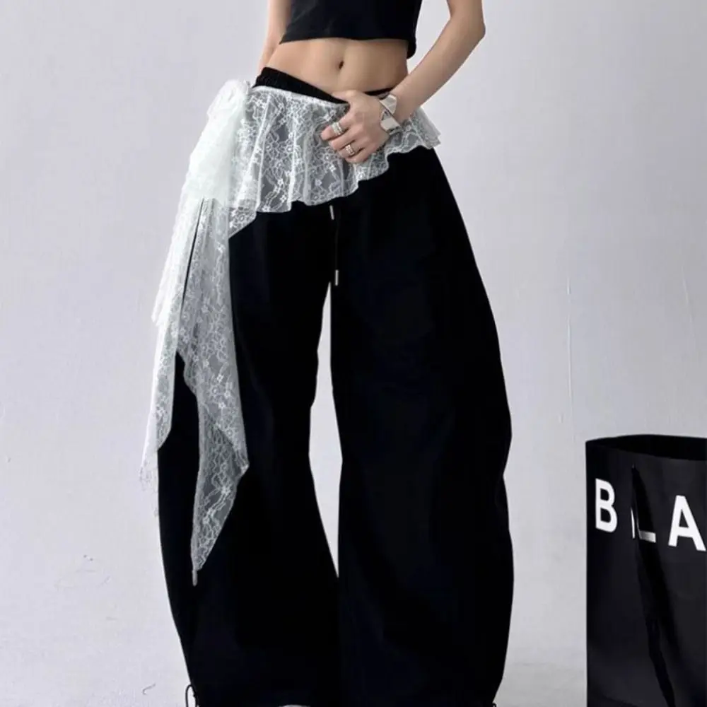 Embroidered Flower Lace Mini Skirt with Ruched Design - High Waist, See-Through, Pleated Style