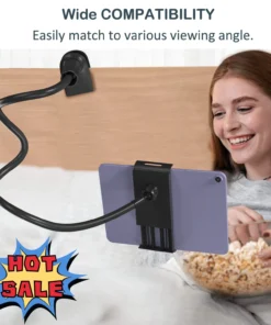 360 Degrees Adjustable Gooseneck Tablet and Phone Stand for iPad, iPhone, and Samsung