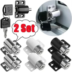 Sliding Door Window Locks Set with Keys - Child Safety and Anti-Theft Security Solutions