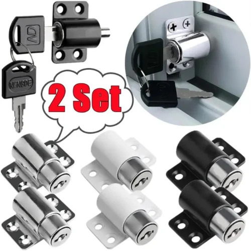 Sliding Door Window Locks Set with Keys - Child Safety and Anti-Theft Security