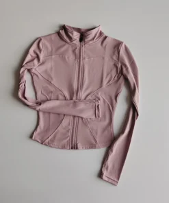 Alternative view of Outdoor Sports Long Sleeved Women Slim Yoga Clothes Quick Dry Zipper Cardigan Stand Up Collar Jacket Running Fitness Jacket Top