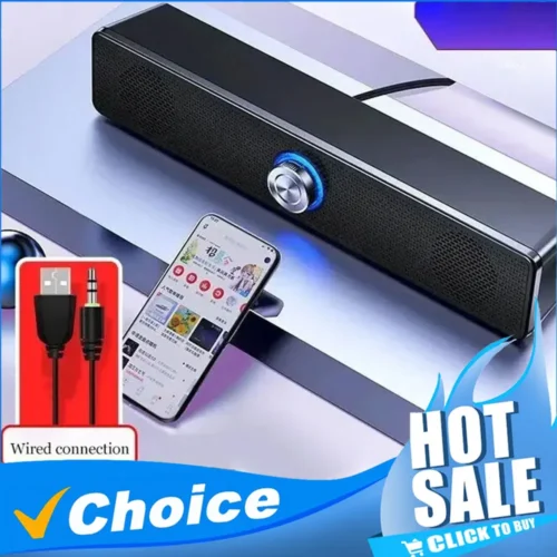 4D Bluetooth Surround Soundbar with Subwoofer for Home Theater and TV - Strong Bass, Wired Stereo