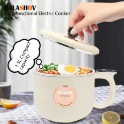 Non-Stick Electric Rice Cooker with Multi-Cooking and Steaming Functions for Home Use