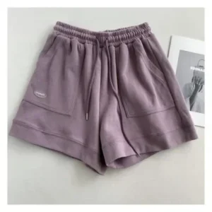 Wide-Leg Drawstring Pants with Comfortable Loose Fit for Women - Purple, S