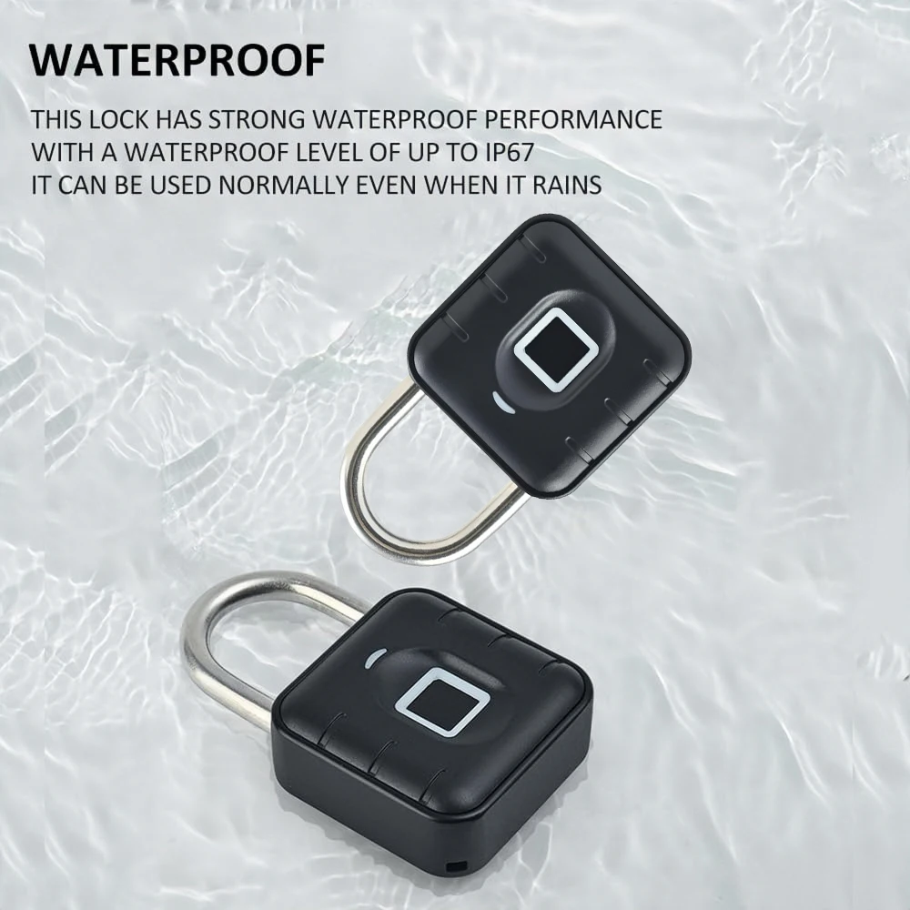Tuya Bluetooth Fingerprint Padlock - Digital Luggage Lock with APP Control and IP67 Rating - Image 4
