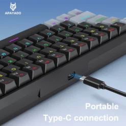 Alternative view of K61 Wired Mechanical Keyboard with Phantom RGB Lighting, Ergonomic Design for Gaming and Office Use