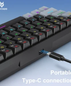 Alternative view of K61 Wired Portable Mechanical Keyboard, Phantom RGB Colorful, Gaming-grade Response, Ergonomic Design, Gaming Office Usable