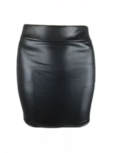 High-Waist Mini Skirt with Vintage Slim Fit for Summer Women - black, S