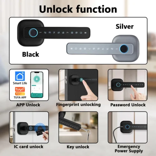 Alternative view of CDOK M6 Bluetooth Smart Door Lock - Fingerprint and Password Access