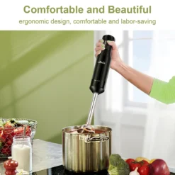 Alternative view of Wancle 600W Electric Immersion Blender - Multifunctional Stick Mixer for Baby Food, Vegetables, and Meat