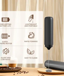 Alternative view of Kitchen Electric Handheld Milk Frother - Rechargeable Foam Maker for Lattes and Coffee
