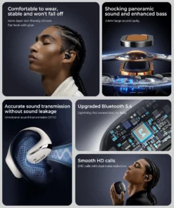 Alternative view of Original ERAZER X9 Wireless Headphones OWS HiFi Stereo Sports Open Bluetooth Earphones with Mic Call Noise Reduction Waterproof