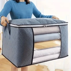 Extra Large Portable Storage Bag with Window for Organizing Clothing and Quilts